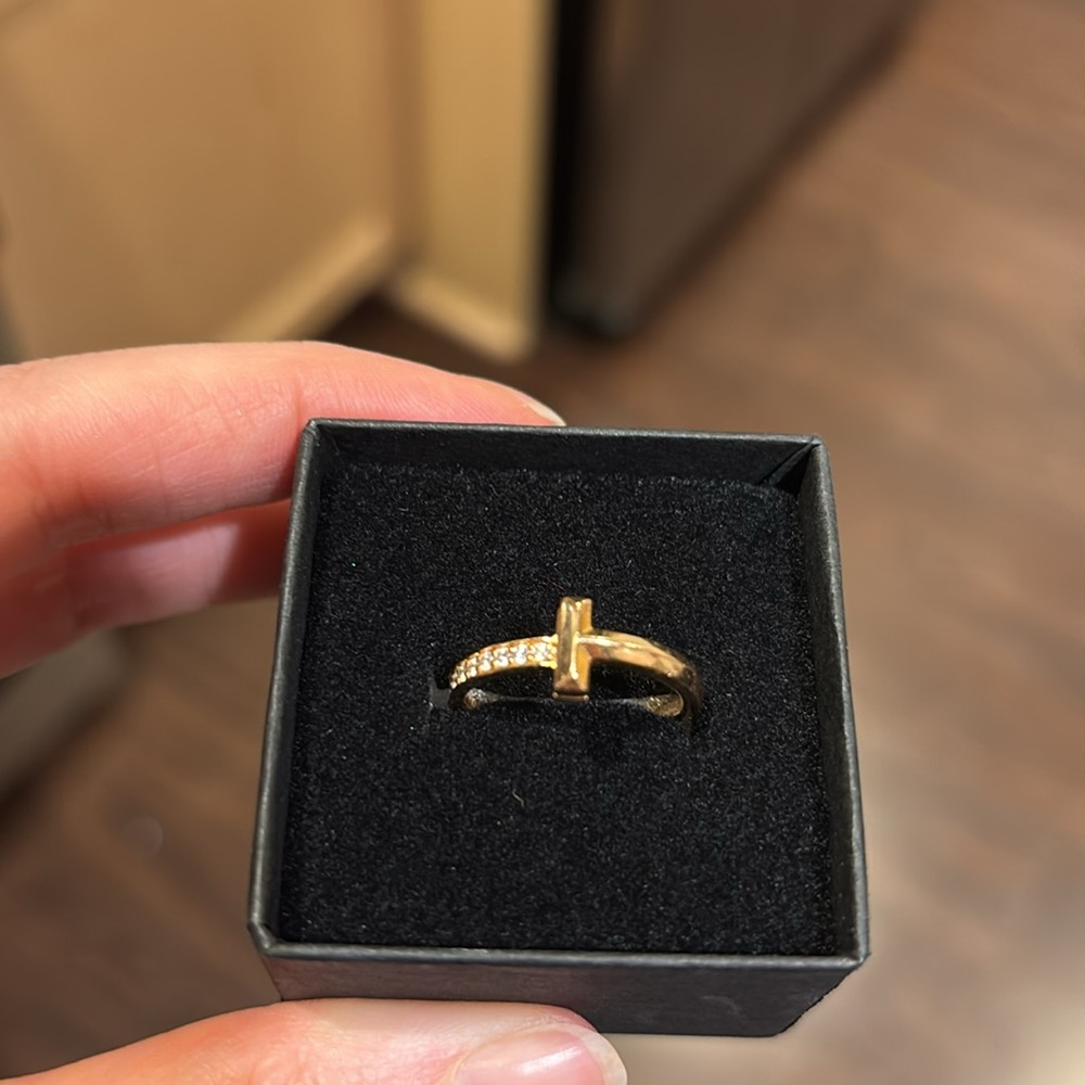 Tiffany & Co. T1 Rose Gold Ring with Diamond Accents